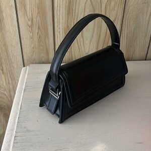 ZARA black womens leather handbag mini purse